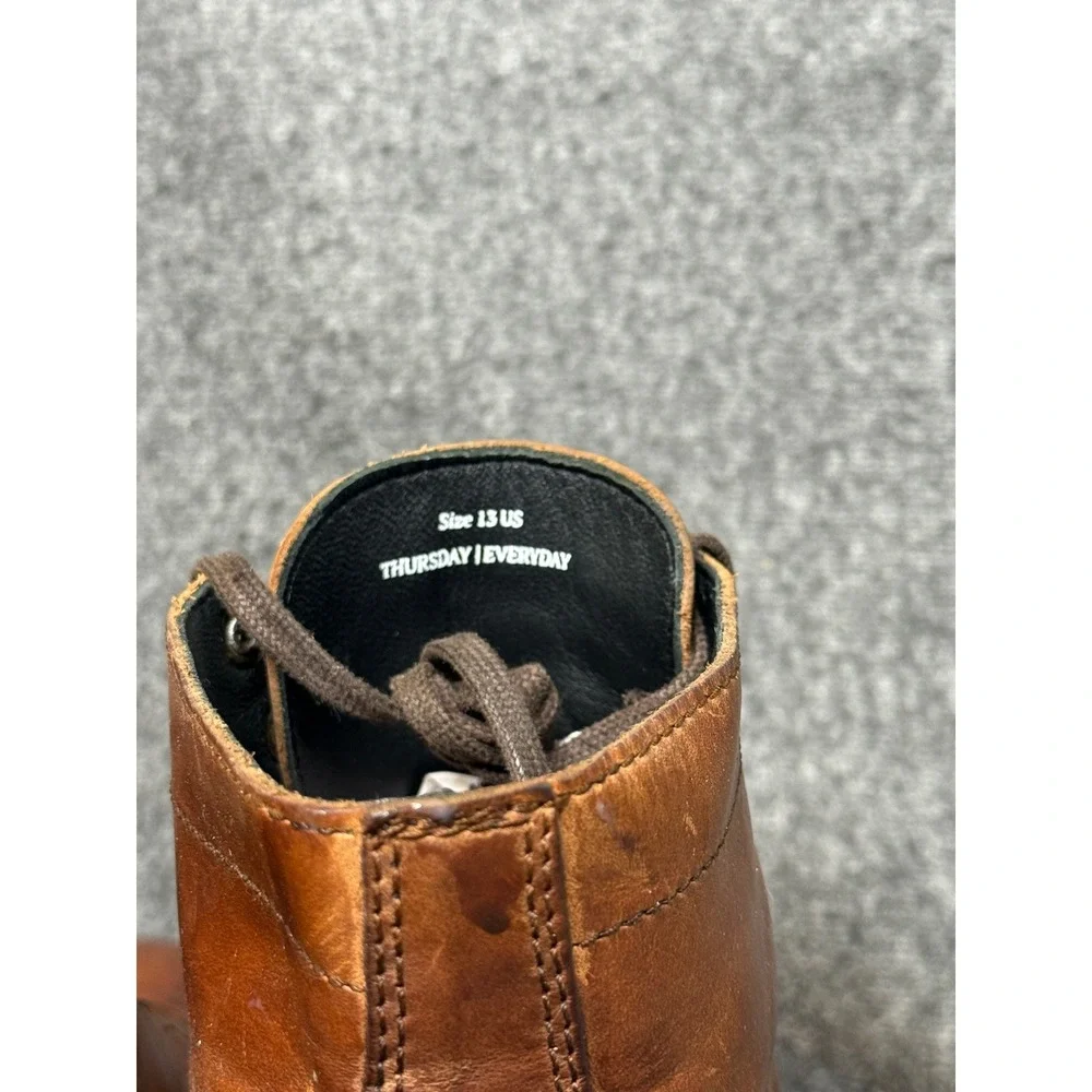 Thursday Boot Company President Brown Leather Lace Up Boots Mens 13 18031 781